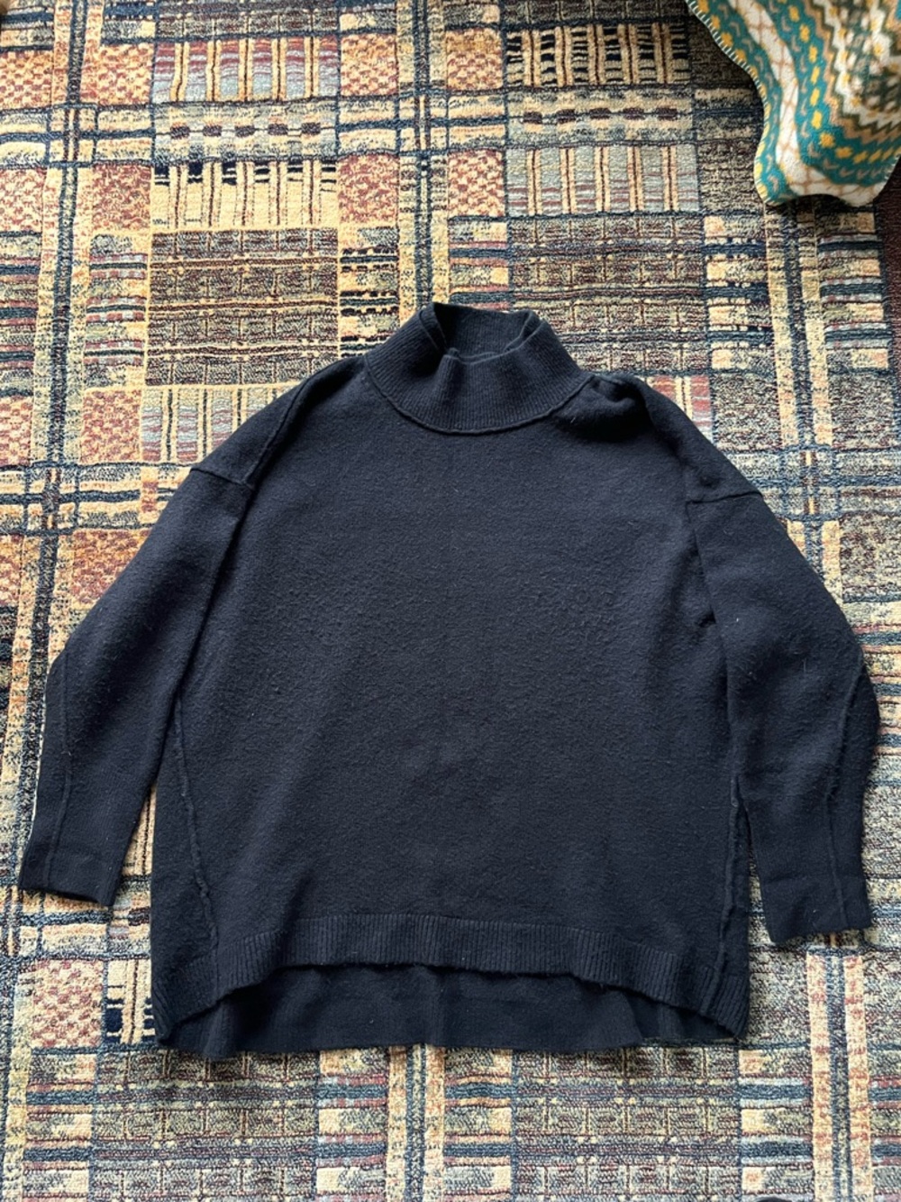 Free People Women’s Black Afterglow Layered Turtleneck Sweater Size XL